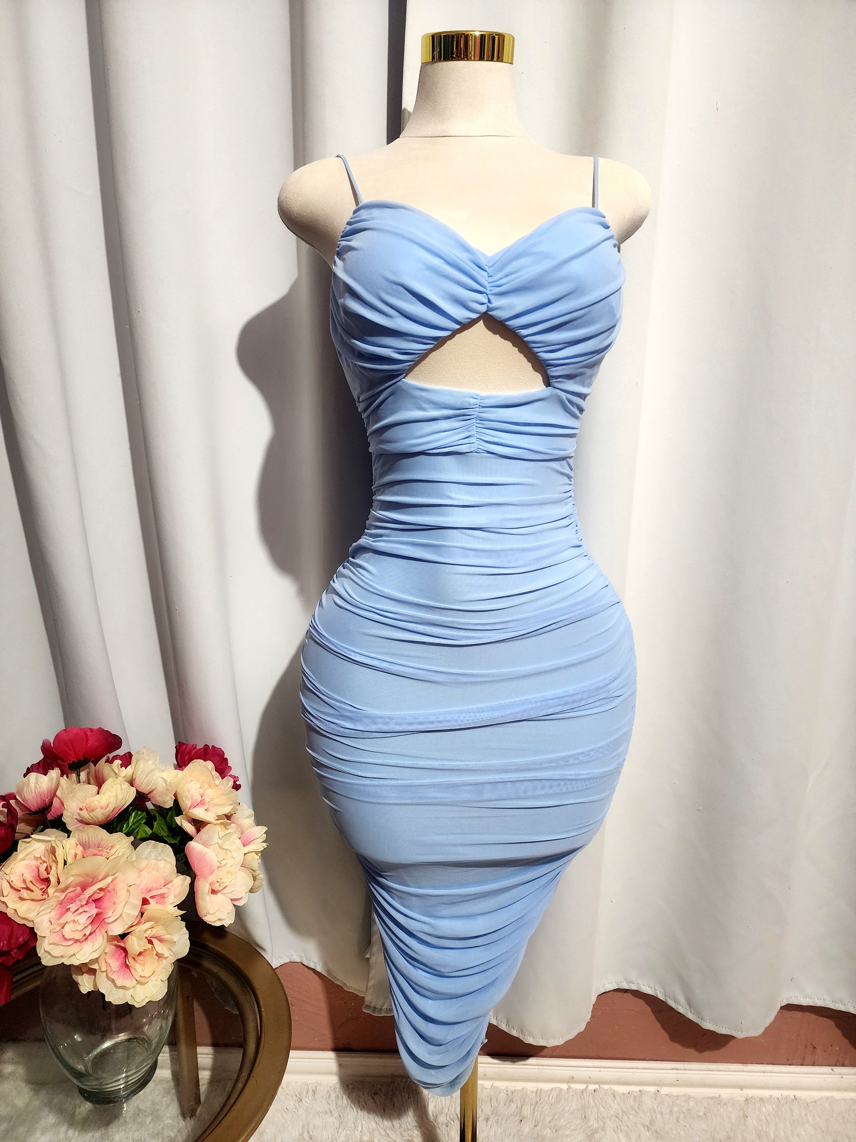 Light blue Front Cut out Dress