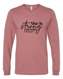 She is Strong Proverbs 31 25 Long Sleeve Tee