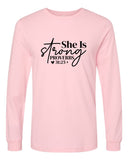 She is Strong Proverbs 31 25 Long Sleeve Tee