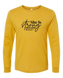 She is Strong Proverbs 31 25 Long Sleeve Tee