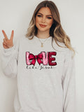 PLUS - Red Love Like Jesus Graphic Sweatshirt