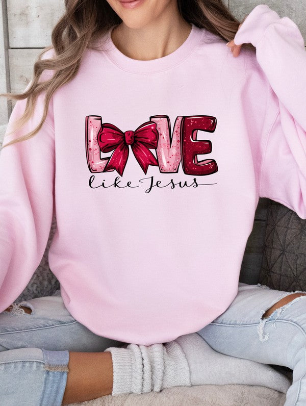 Red Love Like Jesus Graphic Sweatshirt