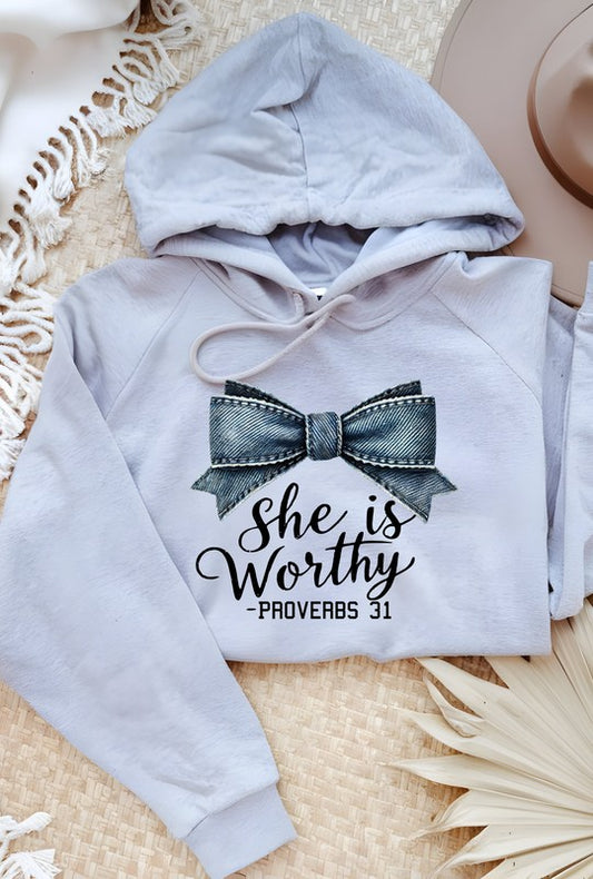 She is Worthy Proverbs 31 Graphic Hoodie