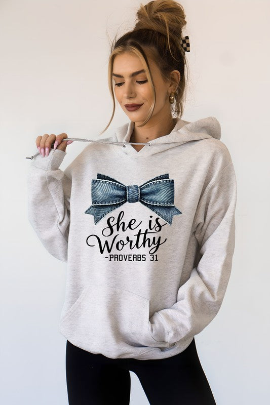 She is Worthy Proverbs 31 Graphic Hoodie