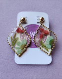 Real Pressed Dried Botanical Resin Earrings